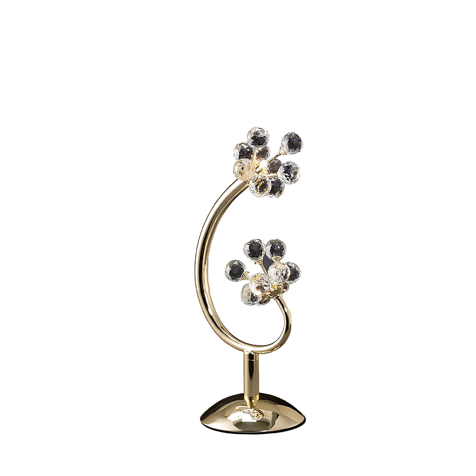 Octavia French Gold Crystal Table Lamps Diyas Armed Table Lamps